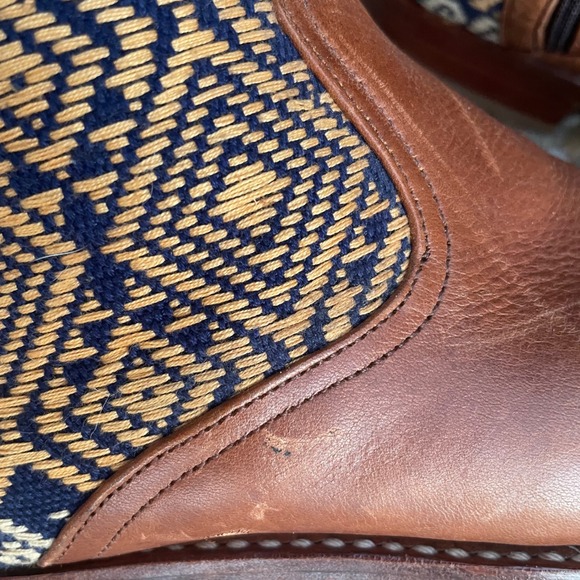 Teysha Women's Brown Leather Ankle Boots Woven Aztec Tribal Western Women's 7.5 - Picture 8 of 8